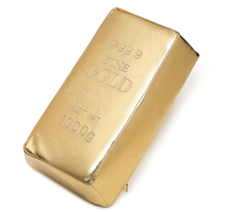Rectangular Pillows With Simulated Gold And Silver Bricks