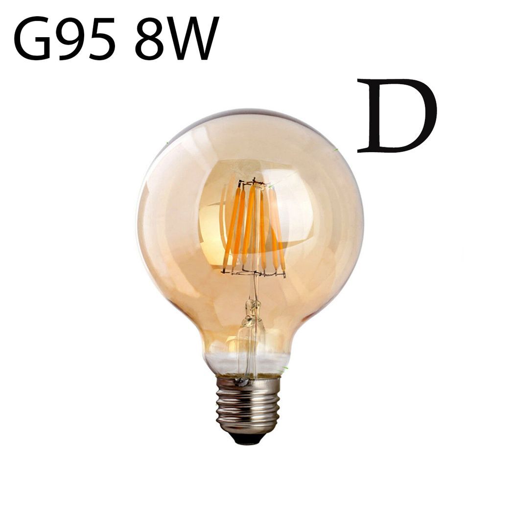 G95 E27 8W Edison Style LED filamen Globe shape Retro Vintage Amber bulb