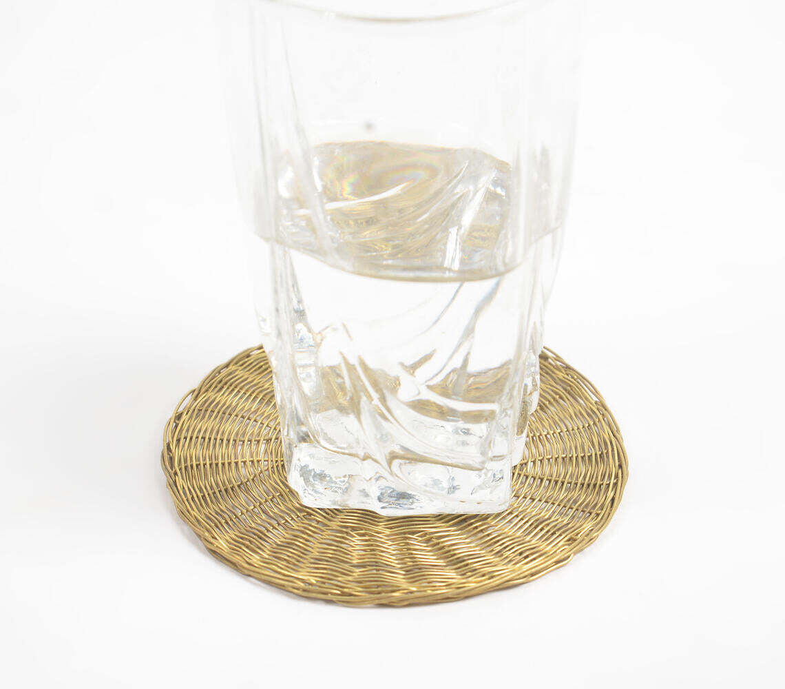 Statement Woven Brass Coaster (Set of 4)