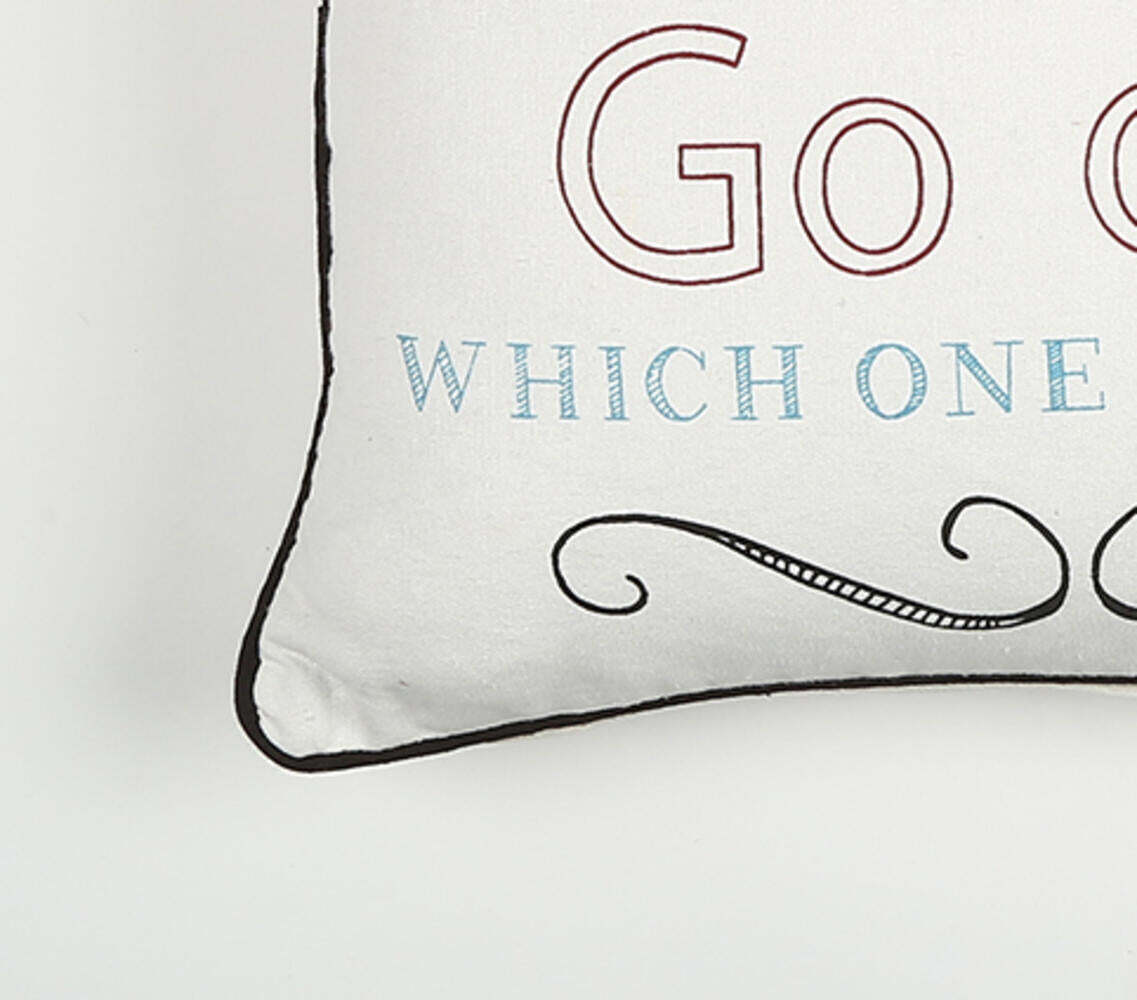 Typographic Printed Cotton Cushion Cover