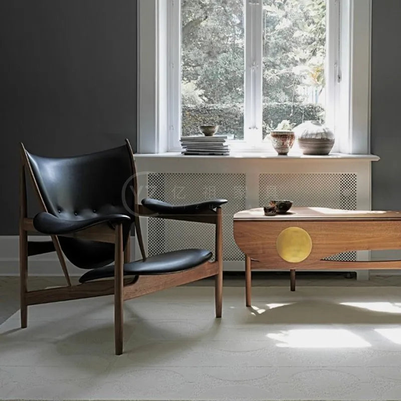 XK Style Light Luxury Solid Wood Chief Chair Designer Creative Leather Art Leisure Negotiation