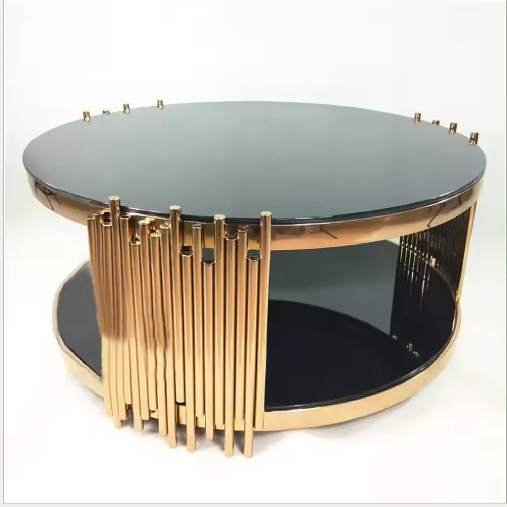 Classic design stainless steel table sets indoor furniture hotel use coffee table