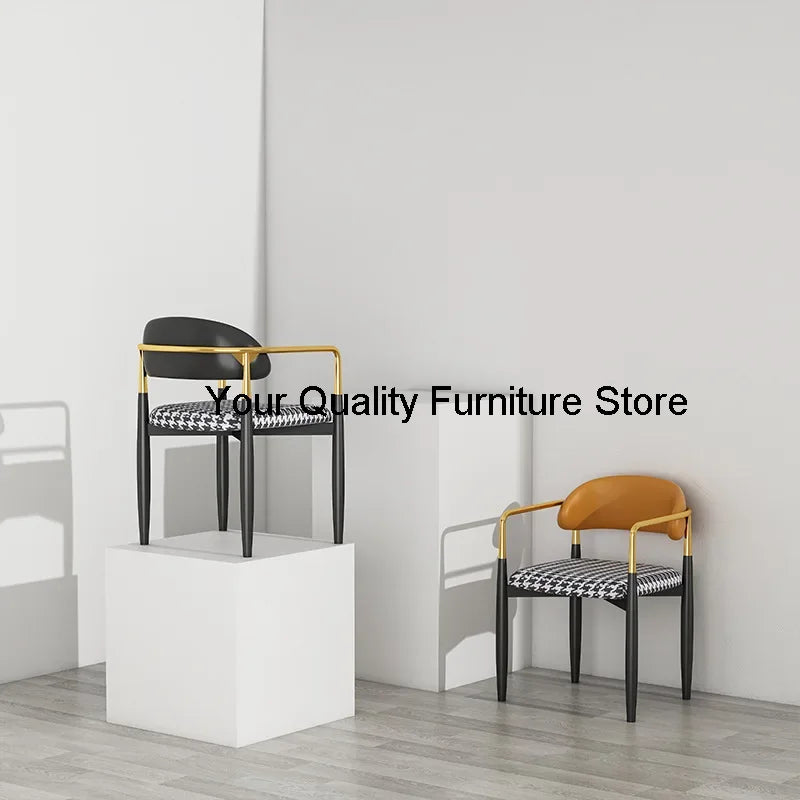 Nordic Luxury Dining Chair Creative Designer Leisure Minimalist Iron Dining Chair Armchair Cadeira De Jantar Household Items
