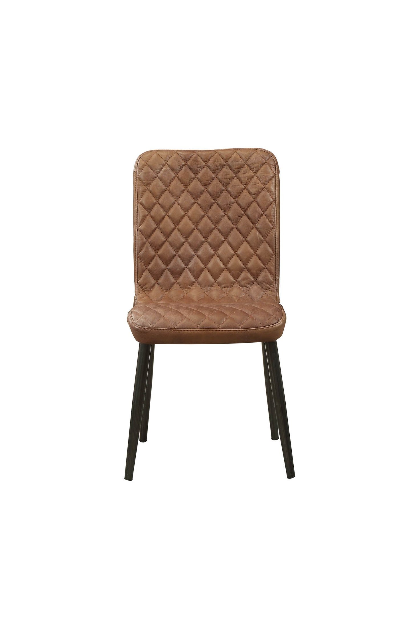 Hosmer Side Chair (Set-2) in Vintage Chocolate Top Grain Leather & Antique Black 70423