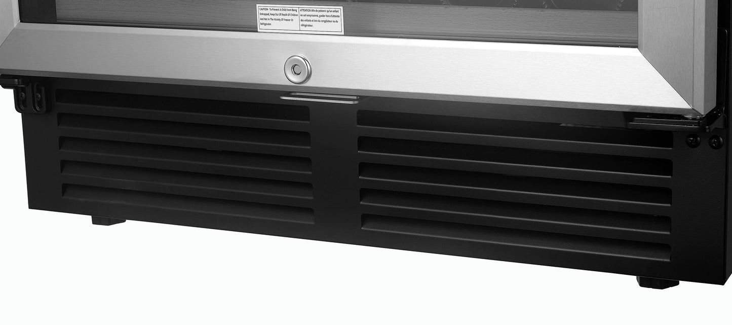 SOTOLA 24 inch 46 Bottle Wine Cooler Cabinet Beverage Fridge Small Wine Cellar Soda Beer Counter Top Bar Quiet Operation Compressor Freestanding Clear Glass Door for Office