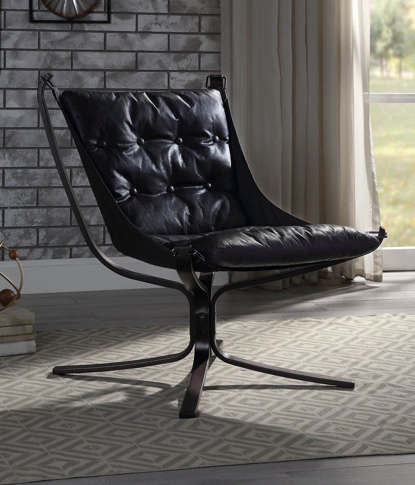 Carney Accent Chair, Vintage Blue Top Grain Leather 59832