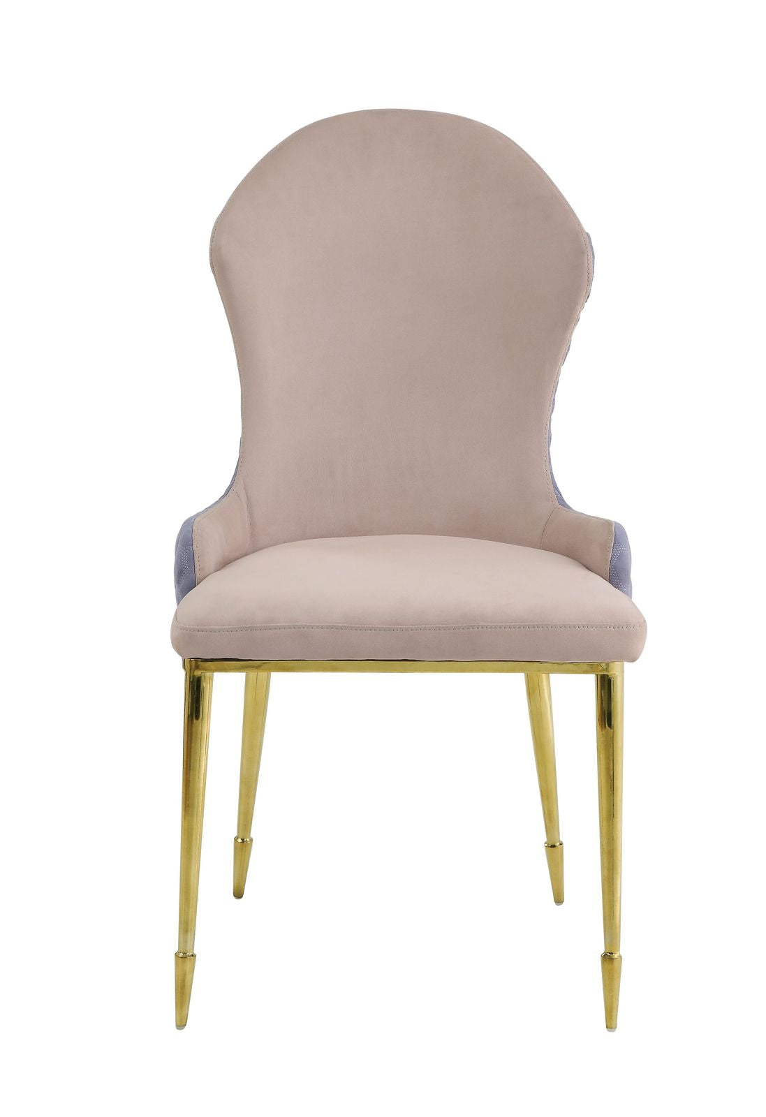 Caolan Side Chair (Set-2), Tan, Lavender Fabric & Gold 72469