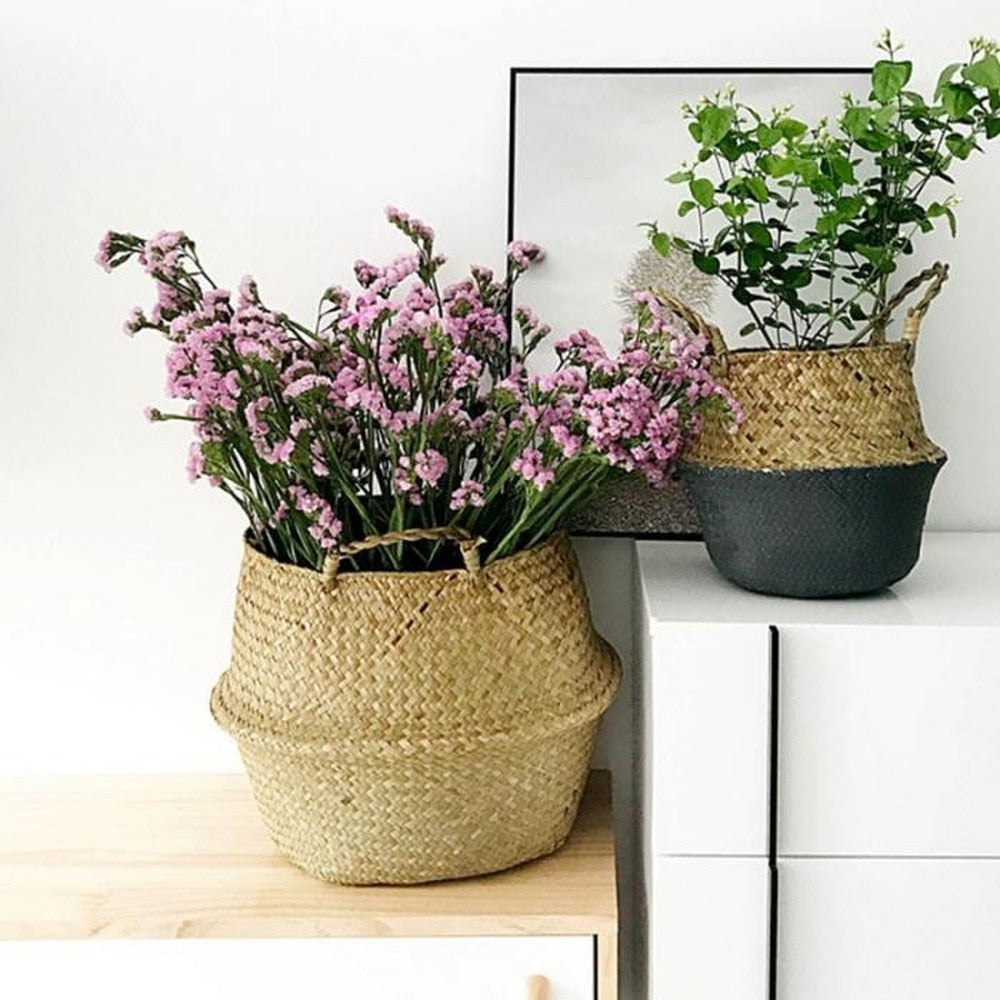 Seaweed Wicker Basket Rattan Hanging Flowerpot Flowerpot Dirty Clothes Dirty Clothes Basket Storage Basket WF1015