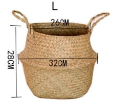 Seaweed Wicker Basket Rattan Hanging Flowerpot Flowerpot Dirty Clothes Dirty Clothes Basket Storage Basket WF1015