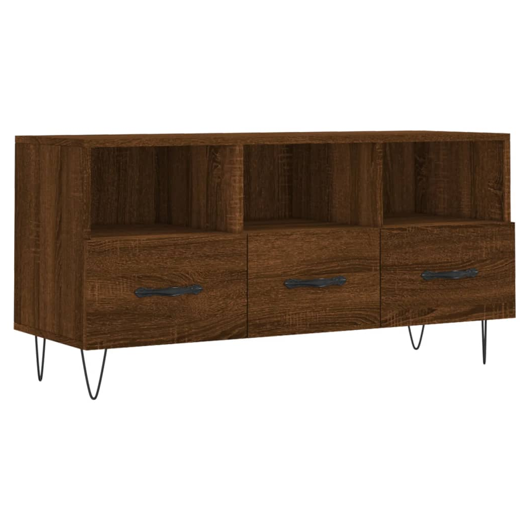 vidaXL TV Cabinet Brown Oak 102x36x50 cm Engineered Wood