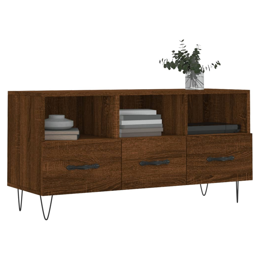 vidaXL TV Cabinet Brown Oak 102x36x50 cm Engineered Wood