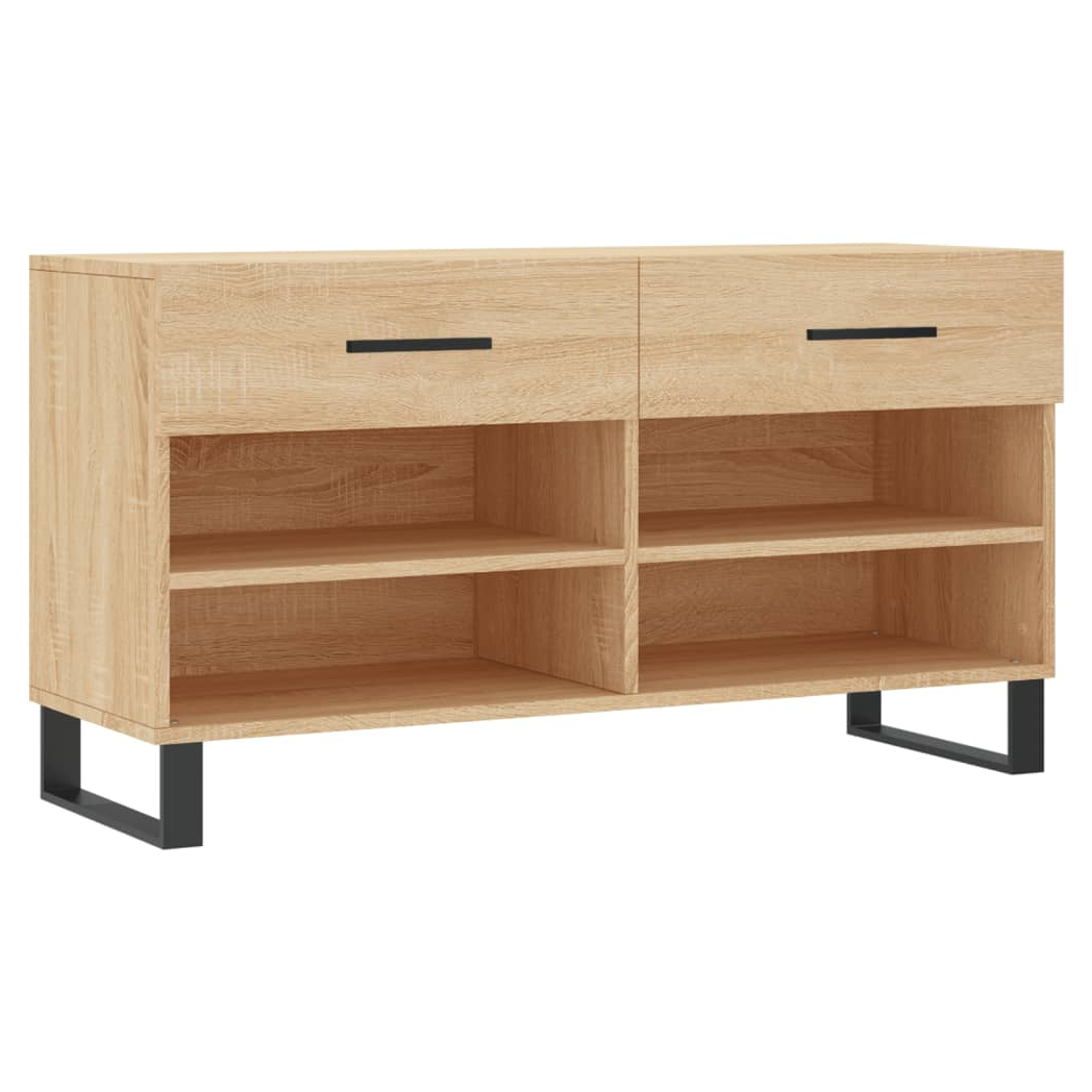 vidaXL Shoe Bench Sonoma Oak 102x35x55 cm Engineered Wood
