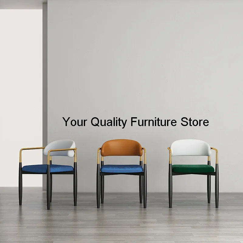 Nordic Luxury Dining Chair Creative Designer Leisure Minimalist Iron Dining Chair Armchair Cadeira De Jantar Household Items