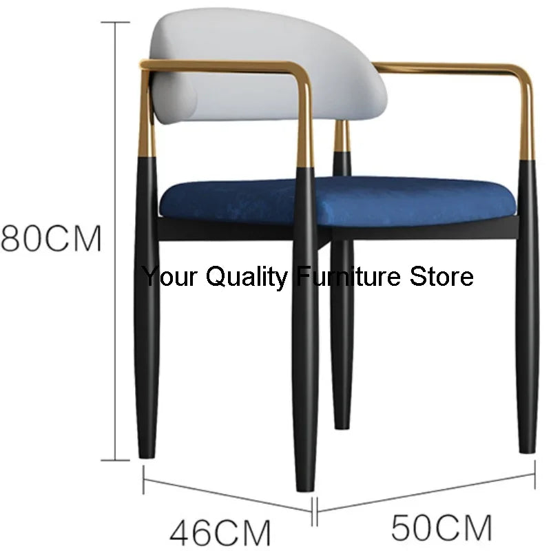 Nordic Luxury Dining Chair Creative Designer Leisure Minimalist Iron Dining Chair Armchair Cadeira De Jantar Household Items