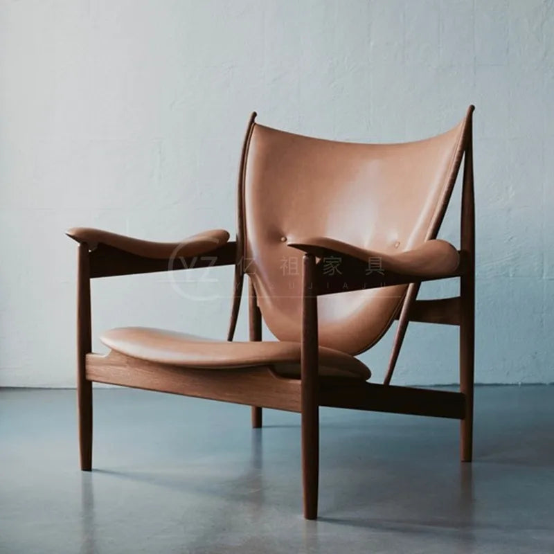 XK Style Light Luxury Solid Wood Chief Chair Designer Creative Leather Art Leisure  Negotiation