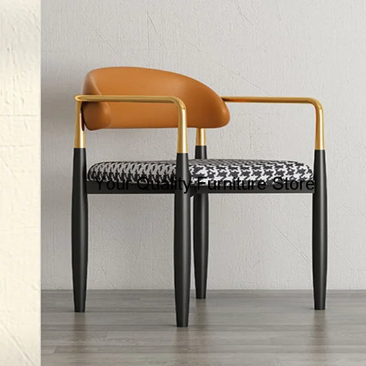 Nordic Luxury Dining Chair Creative Designer Leisure Minimalist Iron Dining Chair Armchair Cadeira De Jantar Household Items