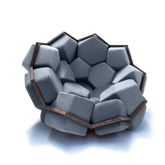 Customized Nordic Modern Personality Creative Designer Single Sofa Villa Hotel Living Room Quartz Armrest Fabric Casual Chair