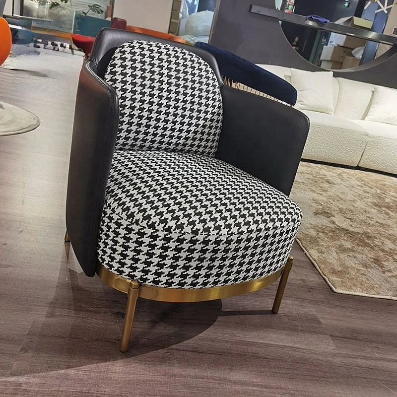 Nordic single sofa light luxury living room single chair leisure chair bedroom white thousand bird style Italian sofa chair