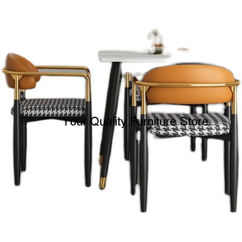 Nordic Luxury Dining Chair Creative Designer Leisure Minimalist Iron Dining Chair Armchair Cadeira De Jantar Household Items