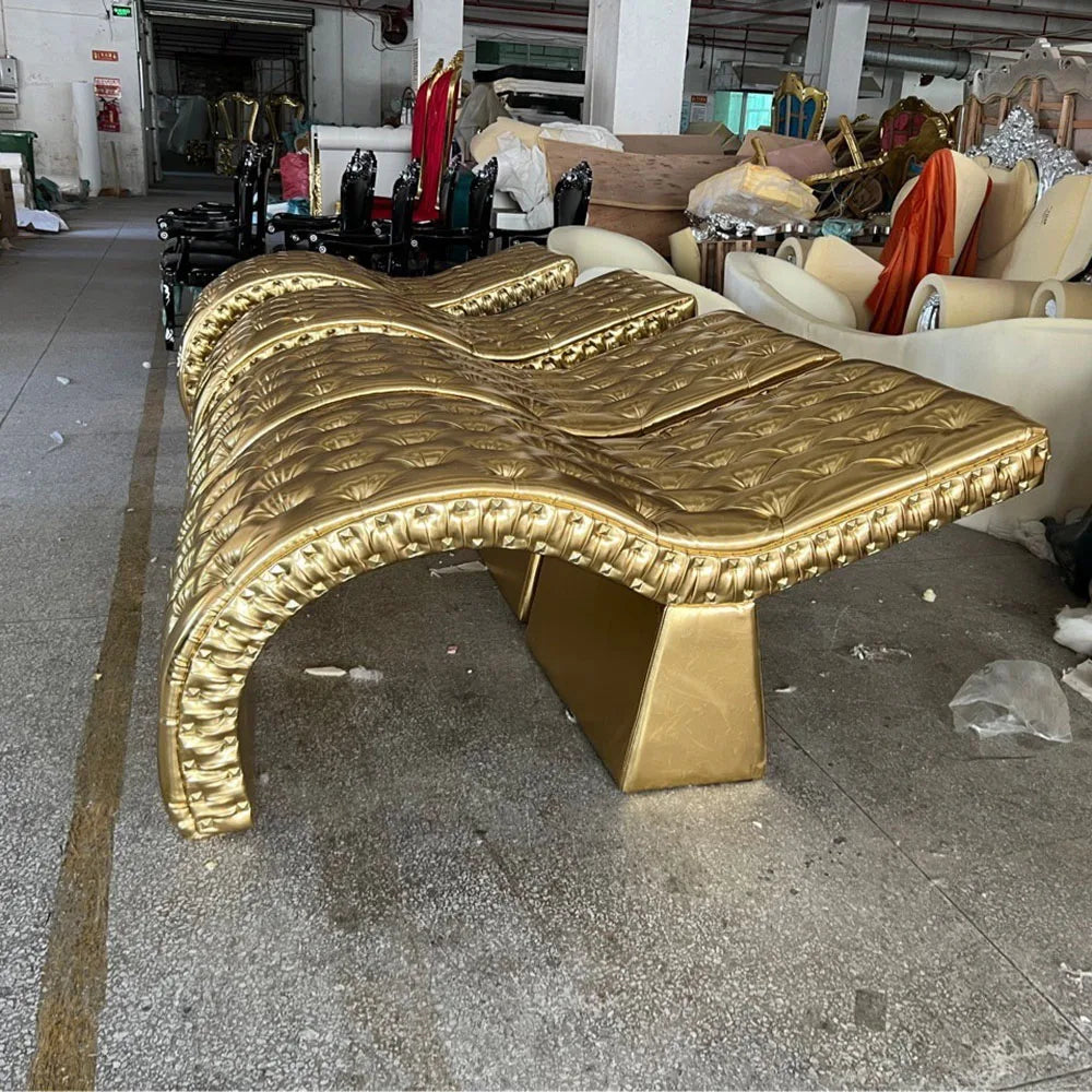 New Design Modern Luxury Golden PU Leather Sofa Set For Home Hotel Living Room Leisure Salon Sofa Furniture