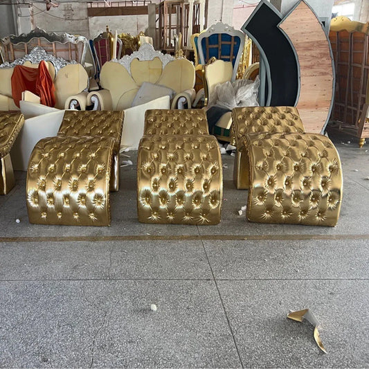 New Design Modern Luxury Golden PU Leather Sofa Set For Home Hotel Living Room Leisure Salon Sofa Furniture