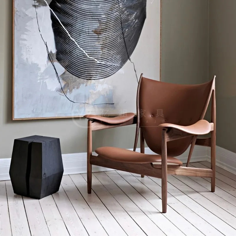 XK Style Light Luxury Solid Wood Chief Chair Designer Creative Leather Art Leisure  Negotiation
