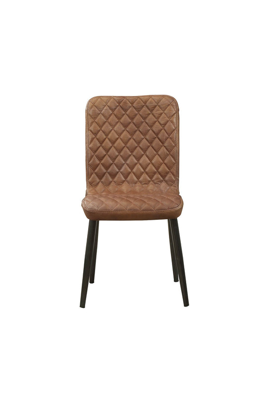 Hosmer Side Chair (Set-2) in Vintage Chocolate Top Grain Leather & Antique Black 70423