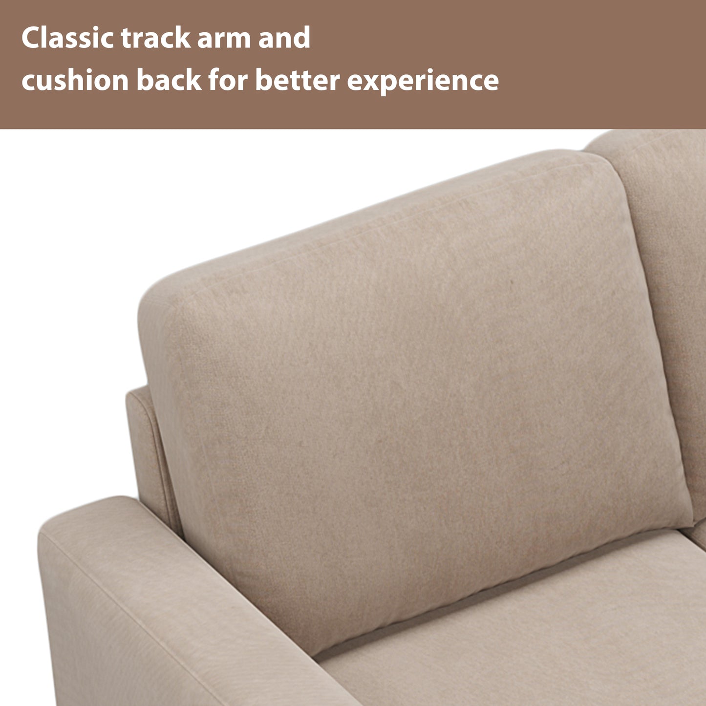 [New]81& Nailheaded Textured Fabric 3 pieces,Sofa,Square Ottoman,Rectangle Storage Ottoman,Warm Grey